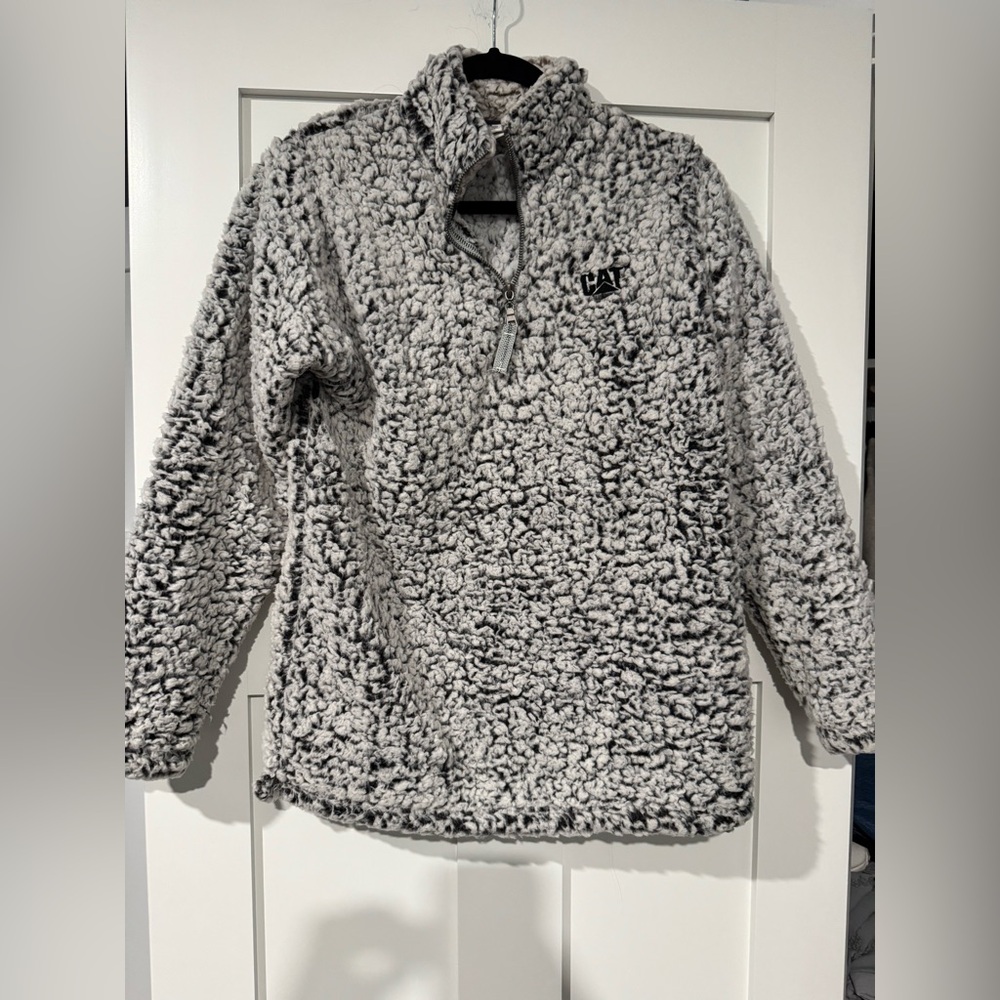 J. America Cream and Gray Sherpa Jacket